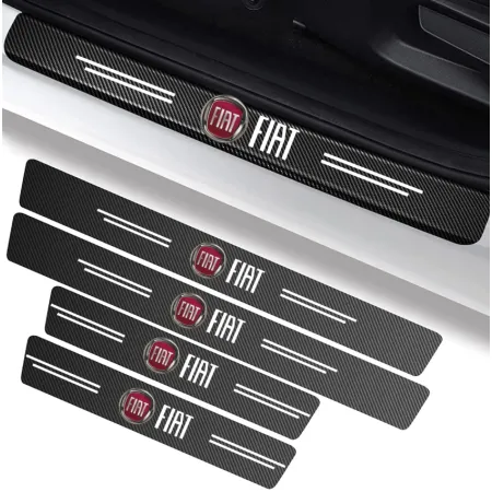 Naklejki Ochronne na Progi FIAT– Carbon Look z Logo FIAT- zestaw 4 sztuk